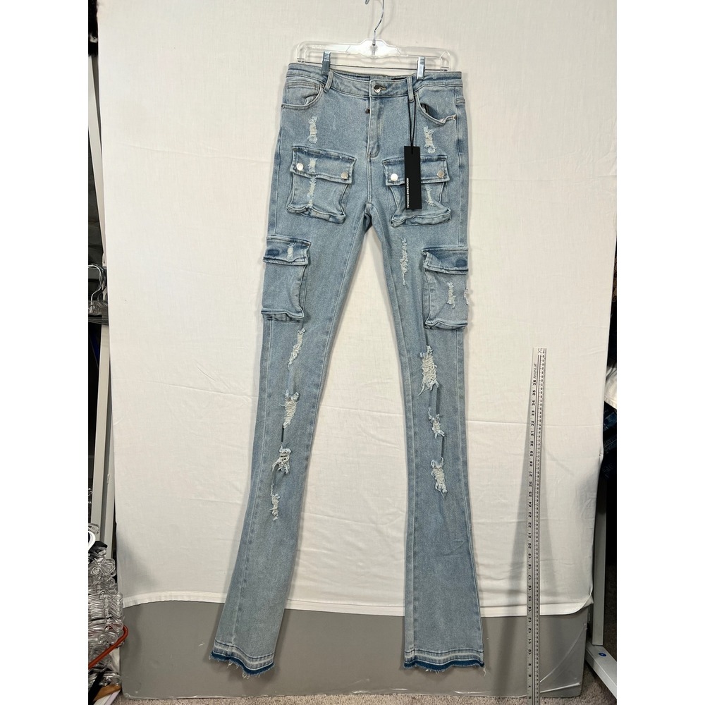 Rockstar Original Noor Light Wash Cargo Super Stacked Jeans RSW-JEA-WSSJ-1262U-L